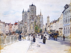 View on Ghent by Jean-Francois Raffaelli