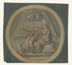 Vignet met Minerva onderwijzend by Unknown Artist