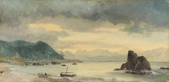 Vue d'un port sicilien by Achille Etna Michallon