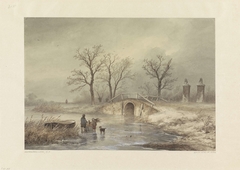 Winterlandschap by Johannes Franciscus Hoppenbrouwers