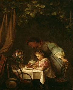 Woman teaching a Child to Read by Ida Silfverberg