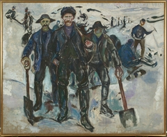 Workers in Snow by Edvard Munch