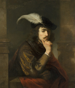 Young Man in a feathered Cap by Ferdinand Bol