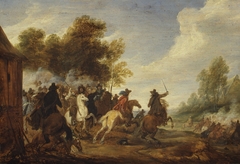 A Cavalry Engagement by Adam Frans van der Meulen