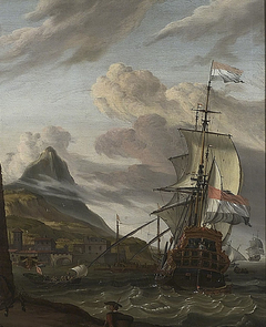 A Dutch Ship Entering a Mediterranean Port by Abraham Storck