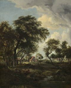 A Farm in the Sunlight by Meindert Hobbema