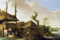 A Farmstead Near a Stream by Cornelis Saftleven