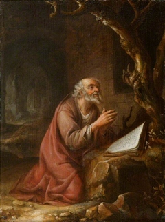 A Hermit at Prayer in a Grotto by Jan Adriaensz van Staveren