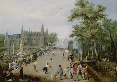 A Jeu de Paume Before a Country Palace by Adriaen van de Venne