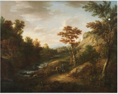 A Landscape with Peasants and a Dog by Robert Carver