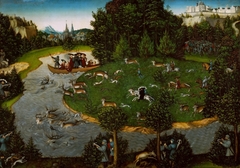 A Stag Hunt with the Elector Friedrich the Wise of Saxony by Lucas Cranach the Elder