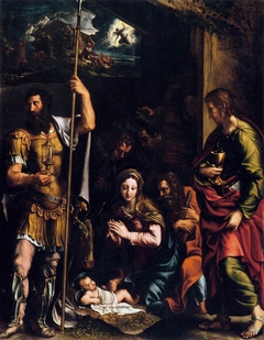 Adoration of the Shepherds with Sts. Longinus and John by Giulio Romano