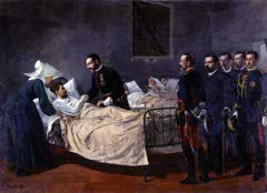 Alfonso XII visitando a los coléricos de Aranjuez by José Bermudo Mateos