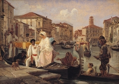 Alighting from a Gondola in Venice by Wilhelm Marstrand