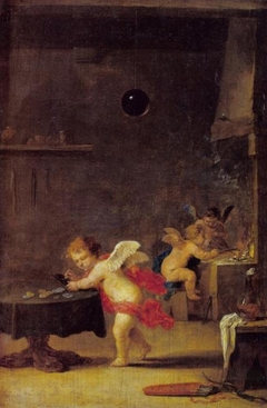 Amoretti in an Alchemist's Workshop by David Teniers the Younger