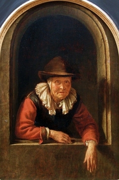 An Old Woman at a Window by Gerrit Dou