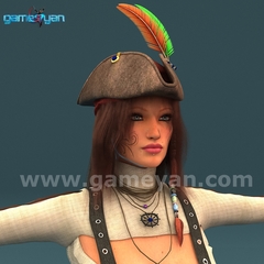 Angela 3D Woman Pirates Character Rigging by Game Development Companies by GameYan Studio