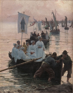 Arrival of the pardon of Saint Anne de Fouesnant in Concarneau by Alfred Guillou