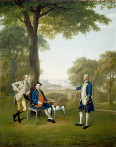 Arthur Holdsworth Conversing with Thomas Taylor and Captain Stancombe by the River Dart by Arthur Devis