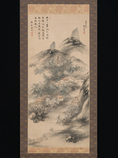 Bamboo and Plum in Early Spring by Okada Hanko