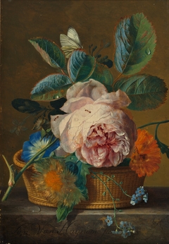 Basket with flowers by Jan van Huysum