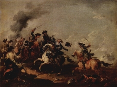 Battle scene by August Querfurt