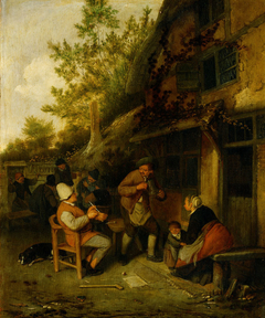 Bauern vor einem Wirtshaus by Cornelis Dusart