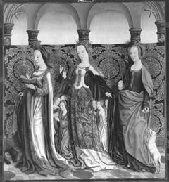 Beschneidungsaltar: Die hll. Columba, Ursula und Agnes by Master of the Holy Kinship the elder