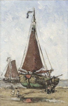 Bomschuit op het strand by Joannes Barnardus Antonius Maria Westerwoudt