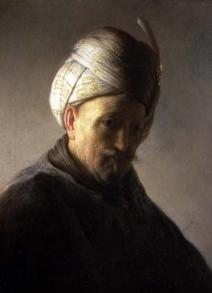 Bust of a Man Wearing a Turban by Rembrandt