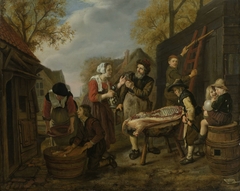 Butchering a Pig by Jan Victors