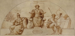 Cartoon for mural of Minnesota State Capital, "Institute of Justice" by Kenyon Cox