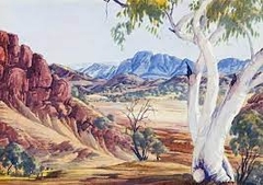 Central Australian Landscape by Albert Namatjira