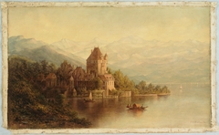 Chateau on Lake Thun, Switzerland by Thomas Addison Richards