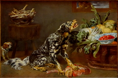 Chien dans une cuisine by Paul de Vos