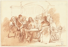 Christus met de discipelen aan tafel by Bernard Picart