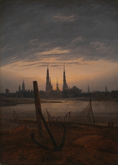 City at Moonrise by Caspar David Friedrich