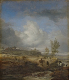 Cloudy Dune Landscape by Philips Wouwerman