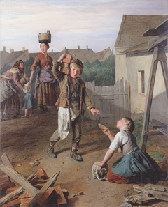 Construction laborers receive their breakfast by Ferdinand Georg Waldmüller