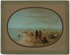 Crow Warriors Bathing by George Catlin