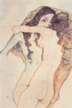 Deux femmes s'embrassant by Egon Schiele