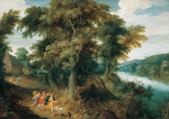 Diana and her nymphs hunting by Jasper van der Lanen