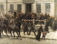 Disarming the Germans in front of the Main Command on Saski Square in Warsaw by Stanisław Bagieński