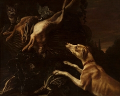 Dog attacking a cat by Jan Vonck