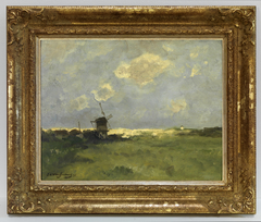 Een windmolen in de duinen. by Johan Hendrik Weissenbruch