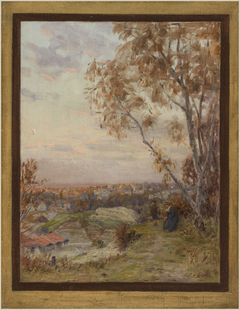 Esquisse pour la salle des mariages de la mairie de Villemomble : Paysage : les hauteurs de Villemomble vers Rosny-sous-Bois by Eugène d'Argence