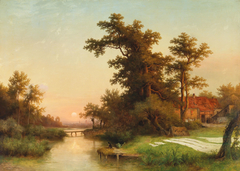 Evening River Landscape by Edmund Koken