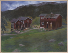 Farmyard at Åse in Telemarken, Norway by Halfdan Egedius