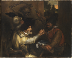 Fighting Card Players and Death by Jan Lievens