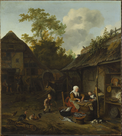 Fish scraping by Cornelis Dusart